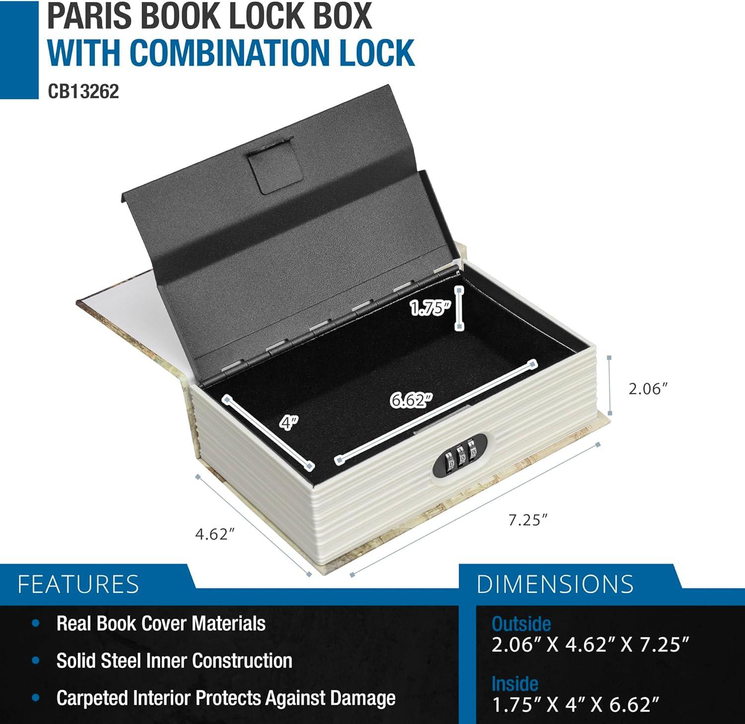 Barska PARIS BOOK LOCK BOX W/COMBINATION LOCK
