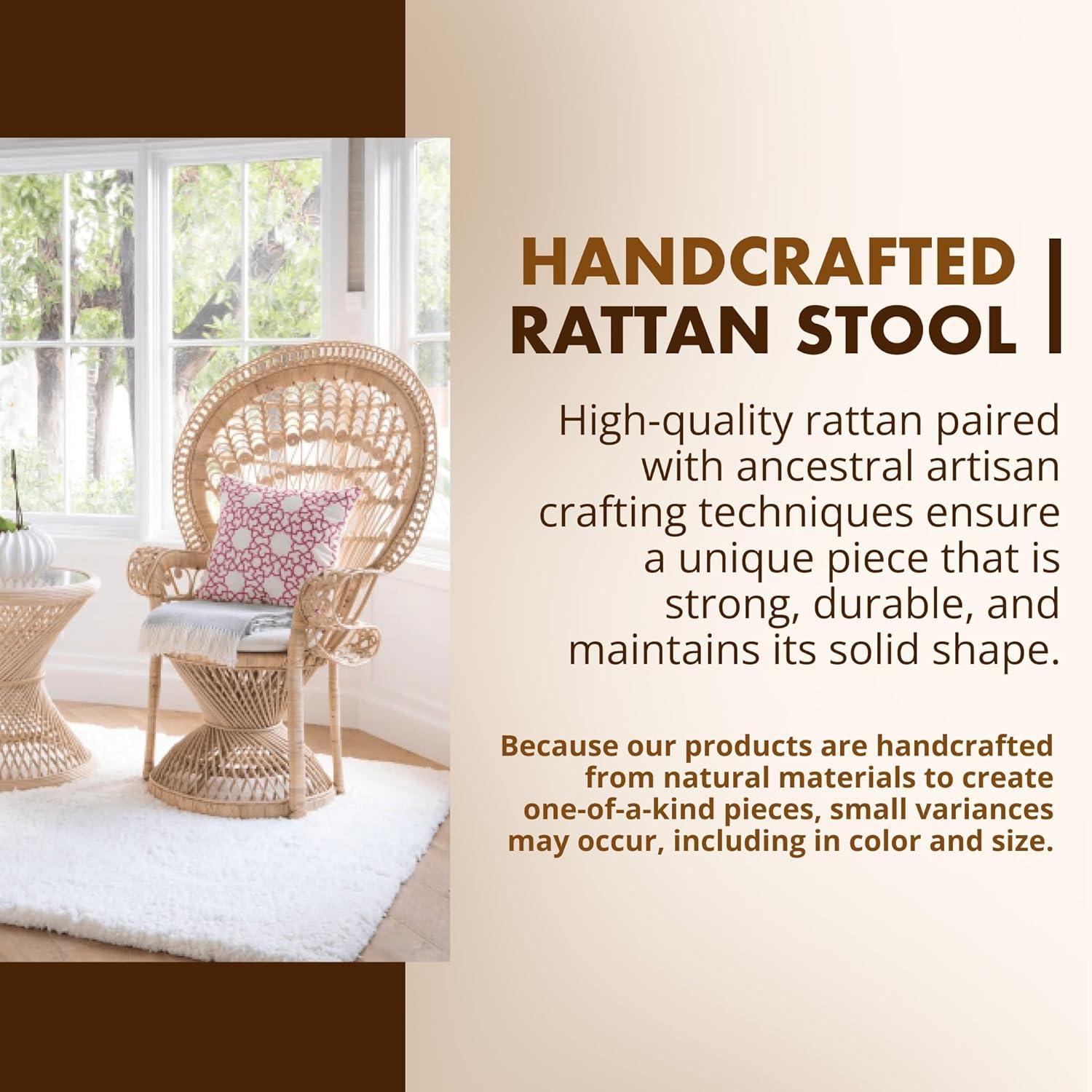 KOUBOO Peacock Grand Peacock Chair, Rattan Chair, Handmade, Accent Chair, Vintage, Retro, Boho, Furniture, Sunroom, Natural