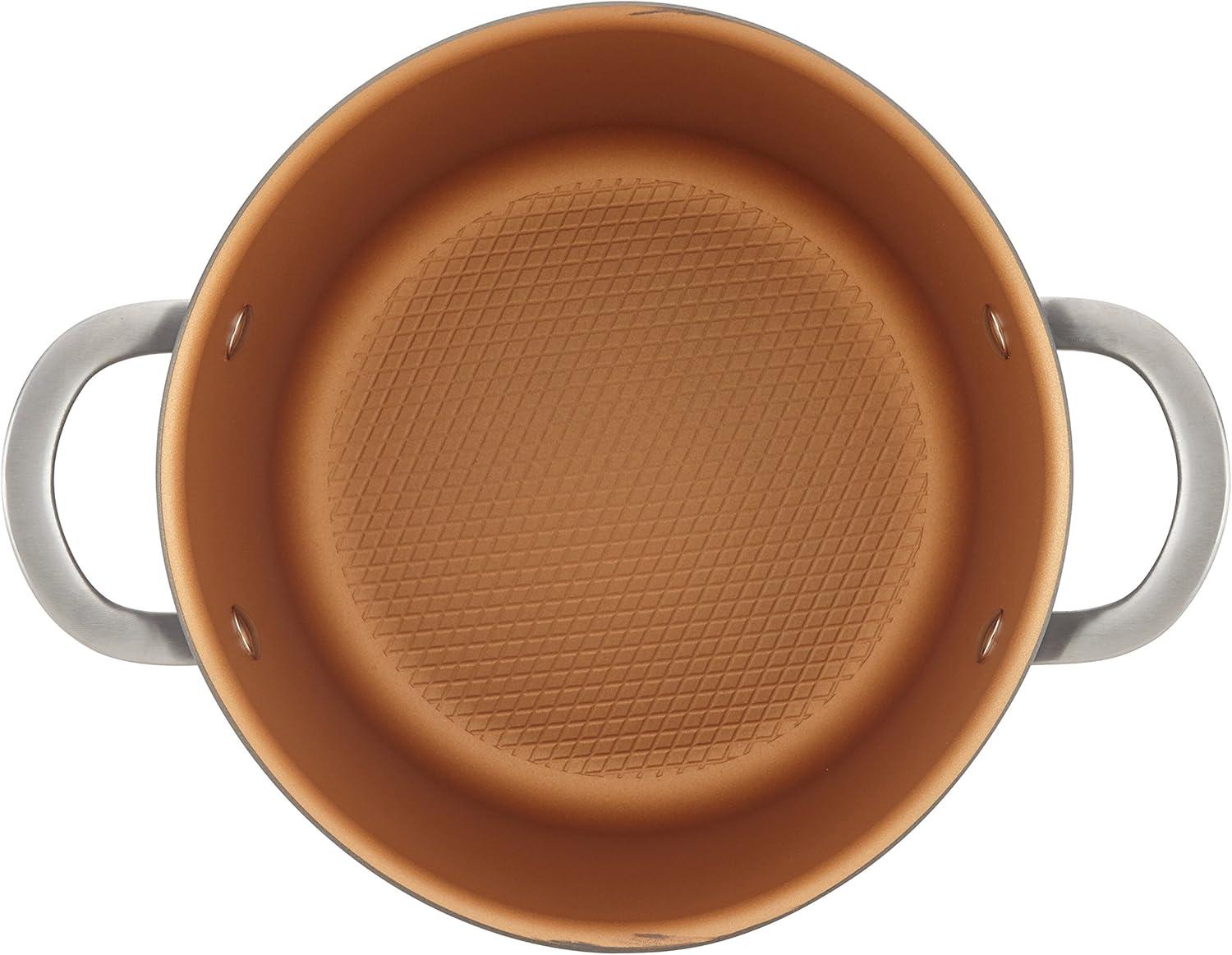 Ayesha Curry Ayesha Curry Home Collection Hard Anodized Nonstick Sauce Pot with Lid, 4.5 Quart, Gray