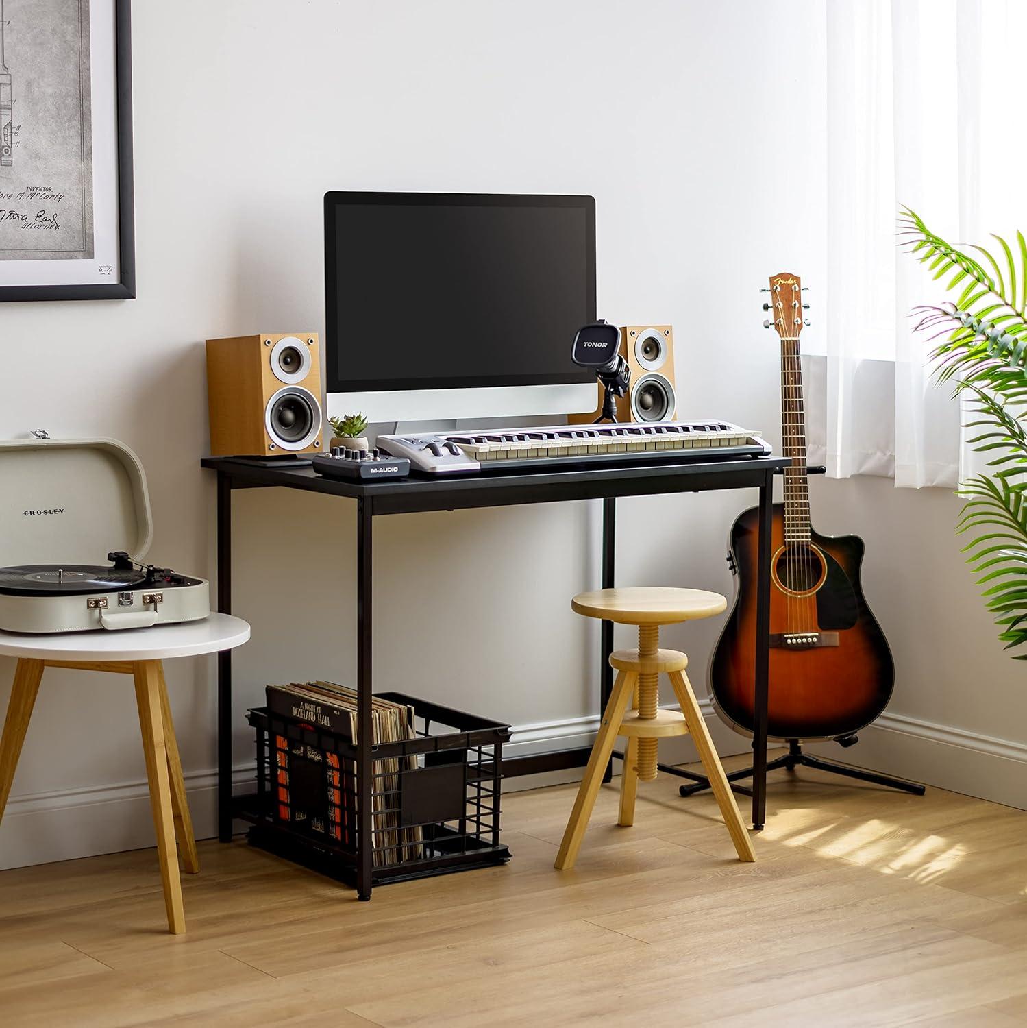 Black MDF and Metal 39" Gaming and Office Desk