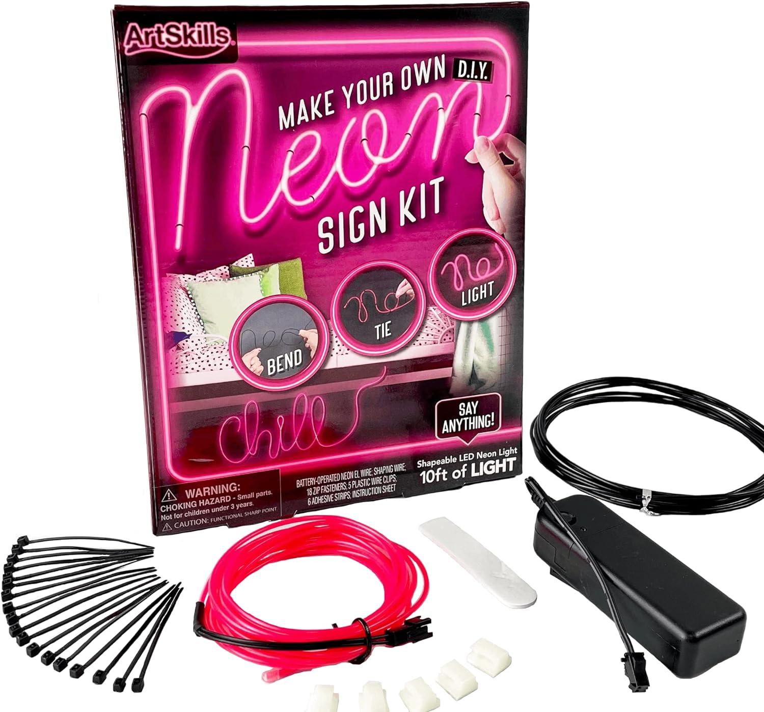 Pink Customizable LED Neon Sign Kit for Kids and Adults