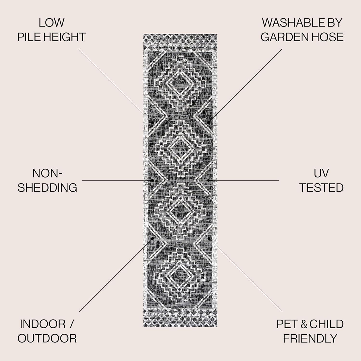 Marokko Diamond  Medallion Indoor/Outdoor Area Rug - JONATHAN Y