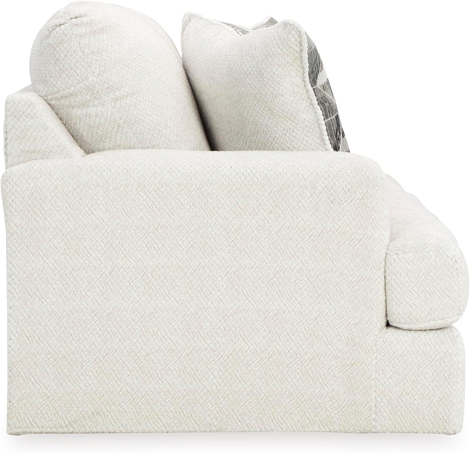 Sofá de Dos Plazas de Lino con Diseño Exclusivo de Ashley Karinne y Almohadas Decorativas