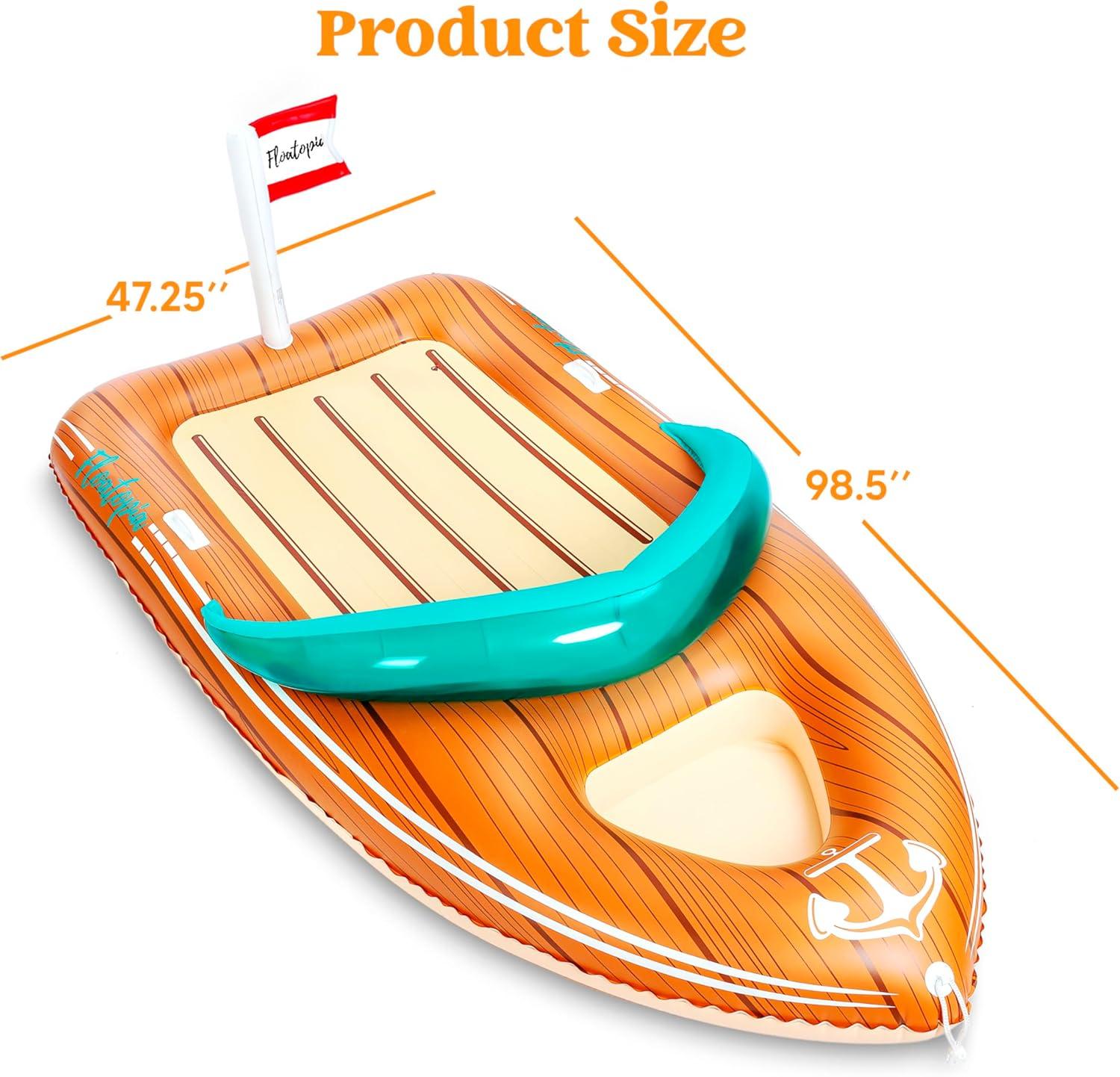 Joyfy Inflatable Pool Floats Raft with Reinforced Cooler, Funny Giant Boat Pool Float, Swimming Pool Party Beach Lake Pool Lounge Float for Family