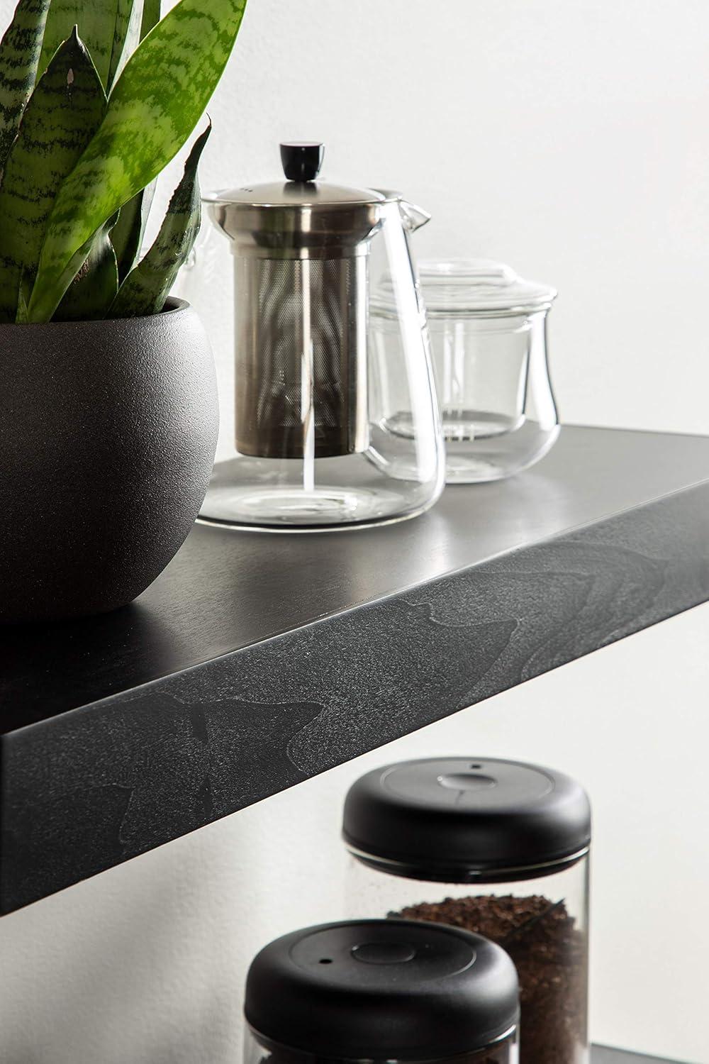 2pc 24" Havlock Wood Shelf Set Black - Kate & Laurel All Things Decor: Solid Wood, Easy Wall Mount