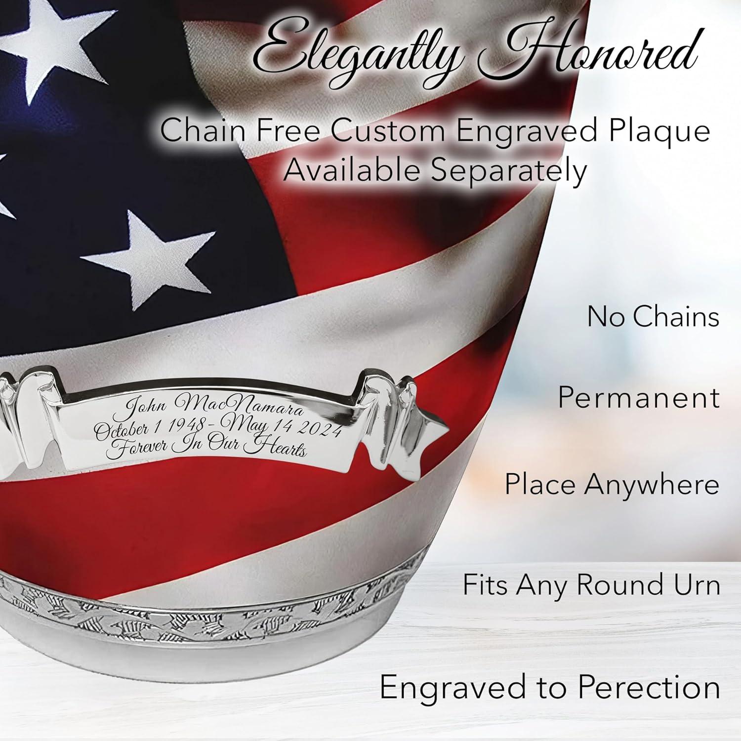 Commemorative Cremation Urns American Flag Metal 200 cu Keepsake Cremation Urn