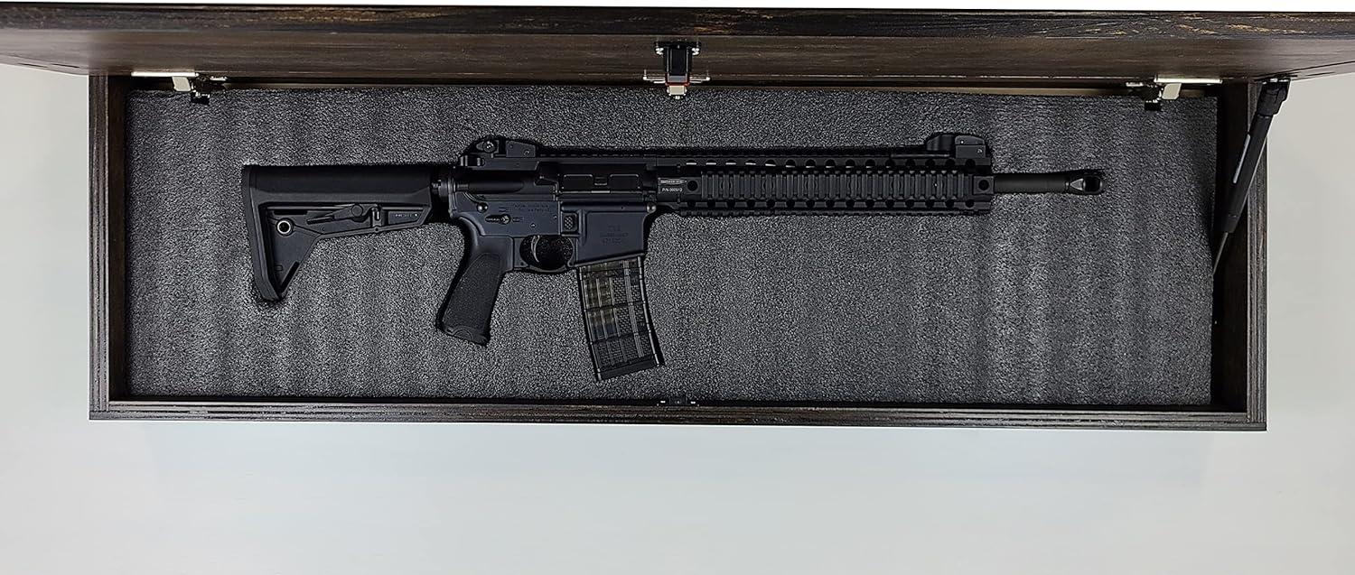 American Furniture Classics Model KISSMEOTBB Always Kiss Me Goodnight Over the Bed Wall Décor with Hidden, Locking Gun Compartment