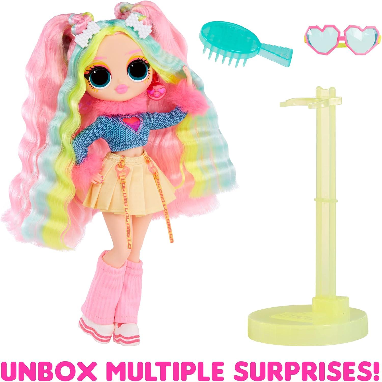 LOL Surprise OMG Sunshine Color Change Bubblegum DJ Fashion Doll with Color Changing Hair and Fashions and Multiple Surprises – Great Gift for Kids Children Ages 4+