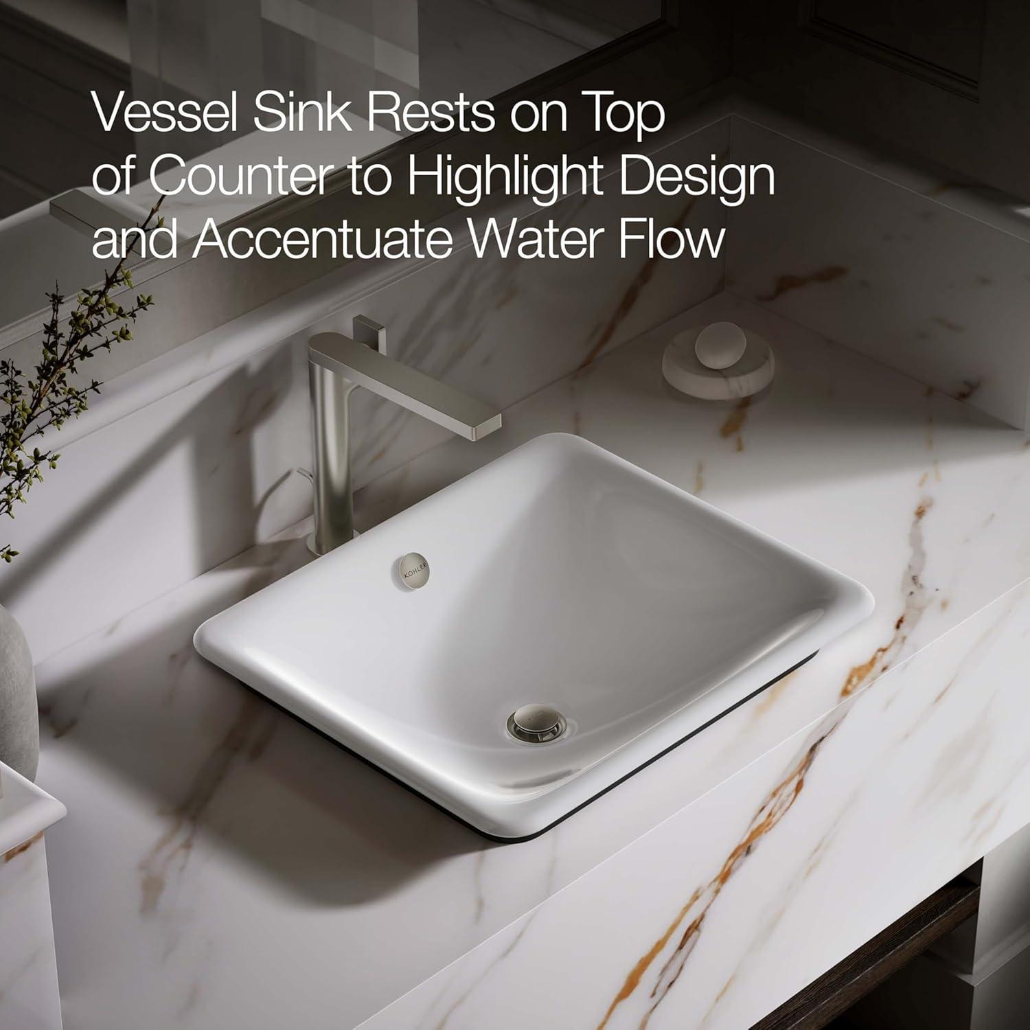 Iron Plains 6.3" Tall Metal Rectangular Bathroom Sink with Overflow