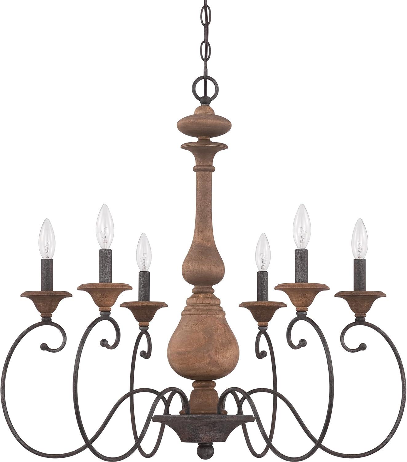 Quoizel Lighting Auburn 6 - Light Chandelier in  Rustic Black