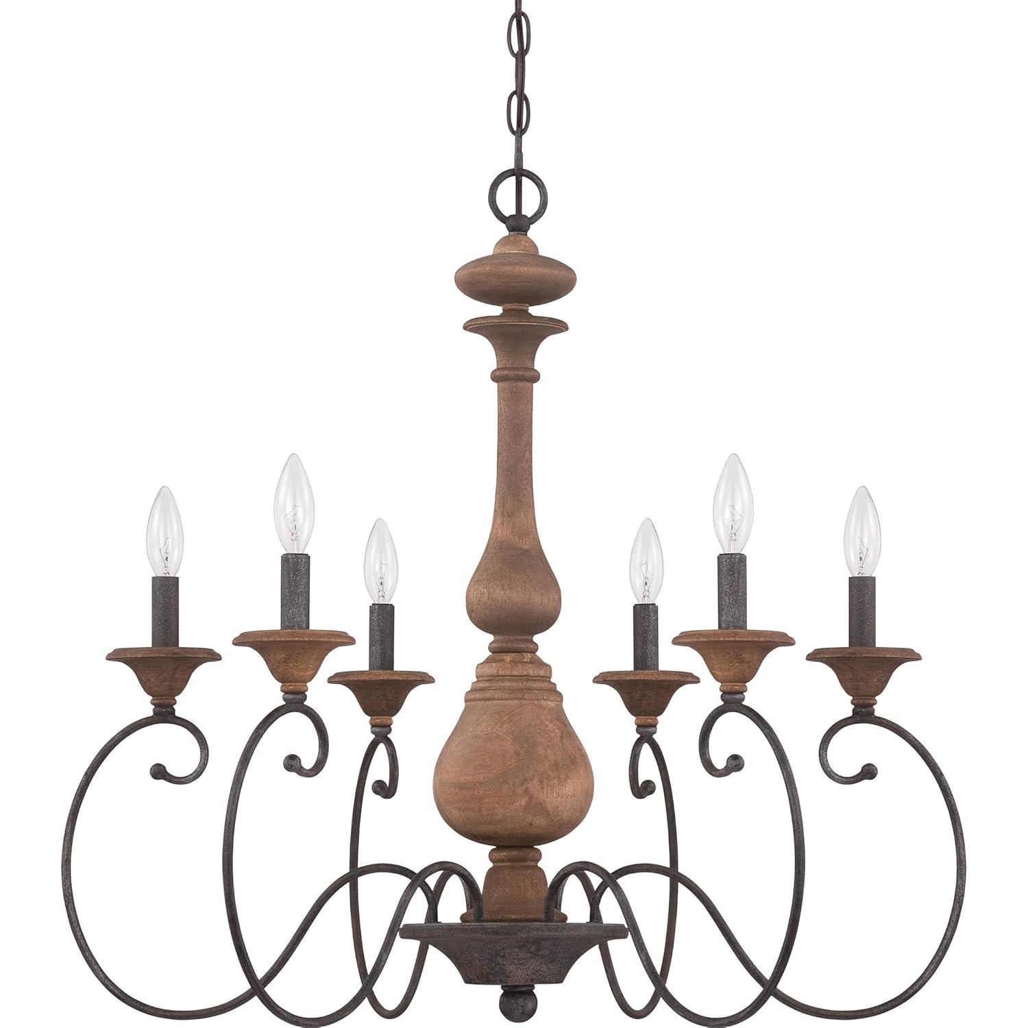 Quoizel Lighting Auburn 6 - Light Chandelier in  Rustic Black