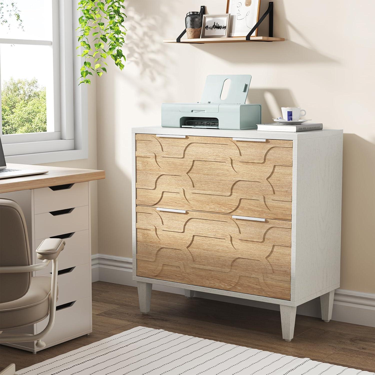 LITTLE TREE 2 Drawer Lateral File Cabinet Beige