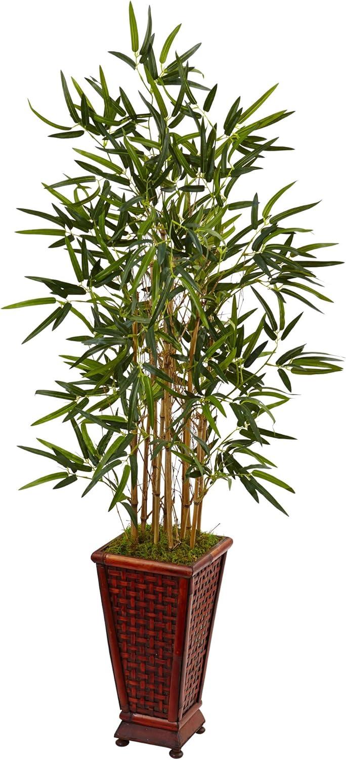 Nearly Natural 4.5’ Bamboo Tree in Decorative Planter