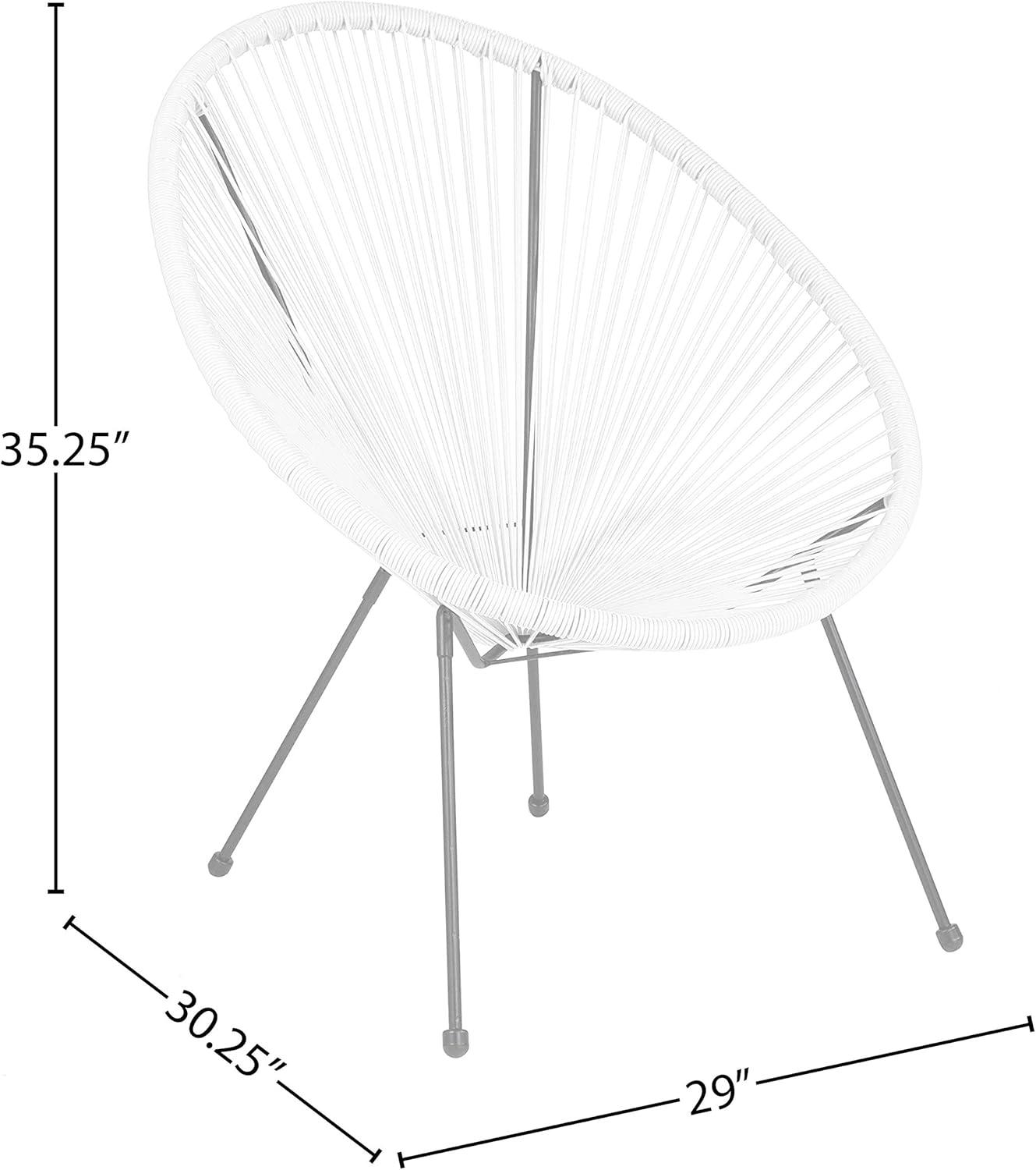 Flash Furniture Valencia Oval Comfort Series Take Ten White Papasan Lounge Chair