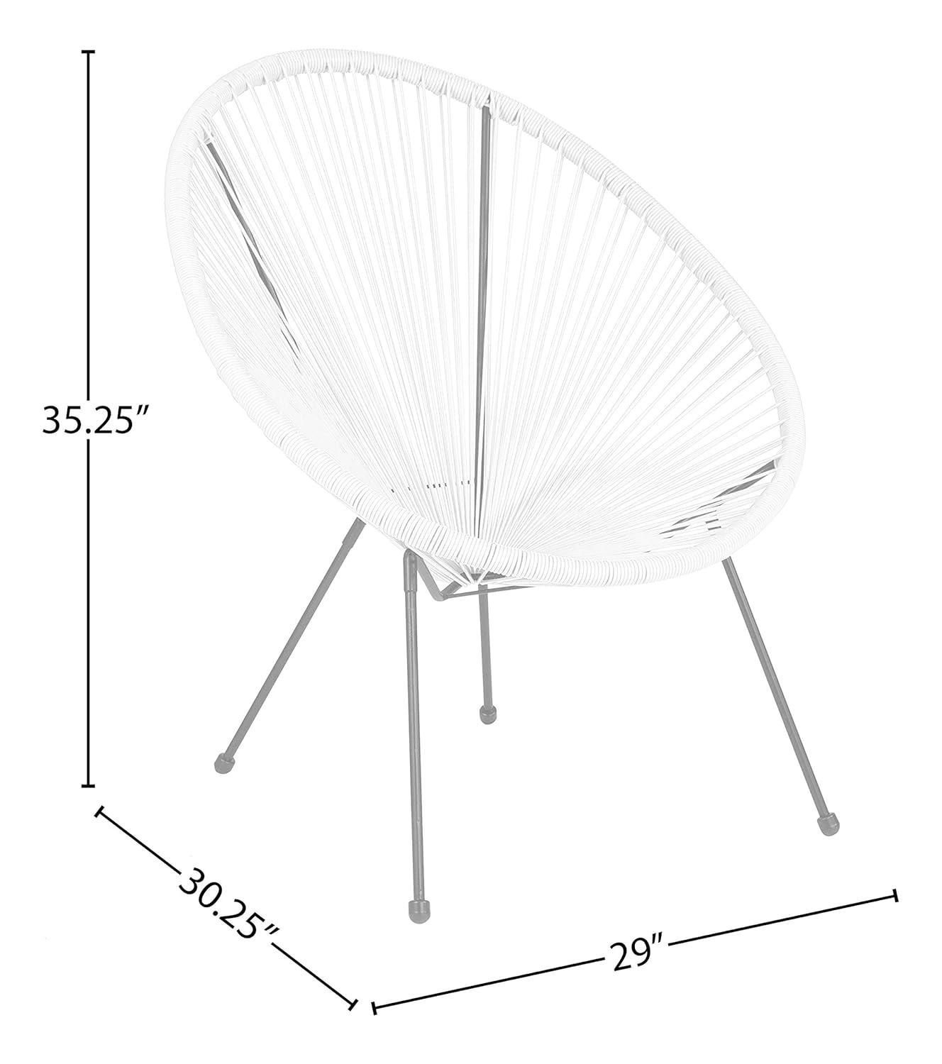 Flash Furniture Valencia Oval Comfort Series Take Ten White Papasan Lounge Chair