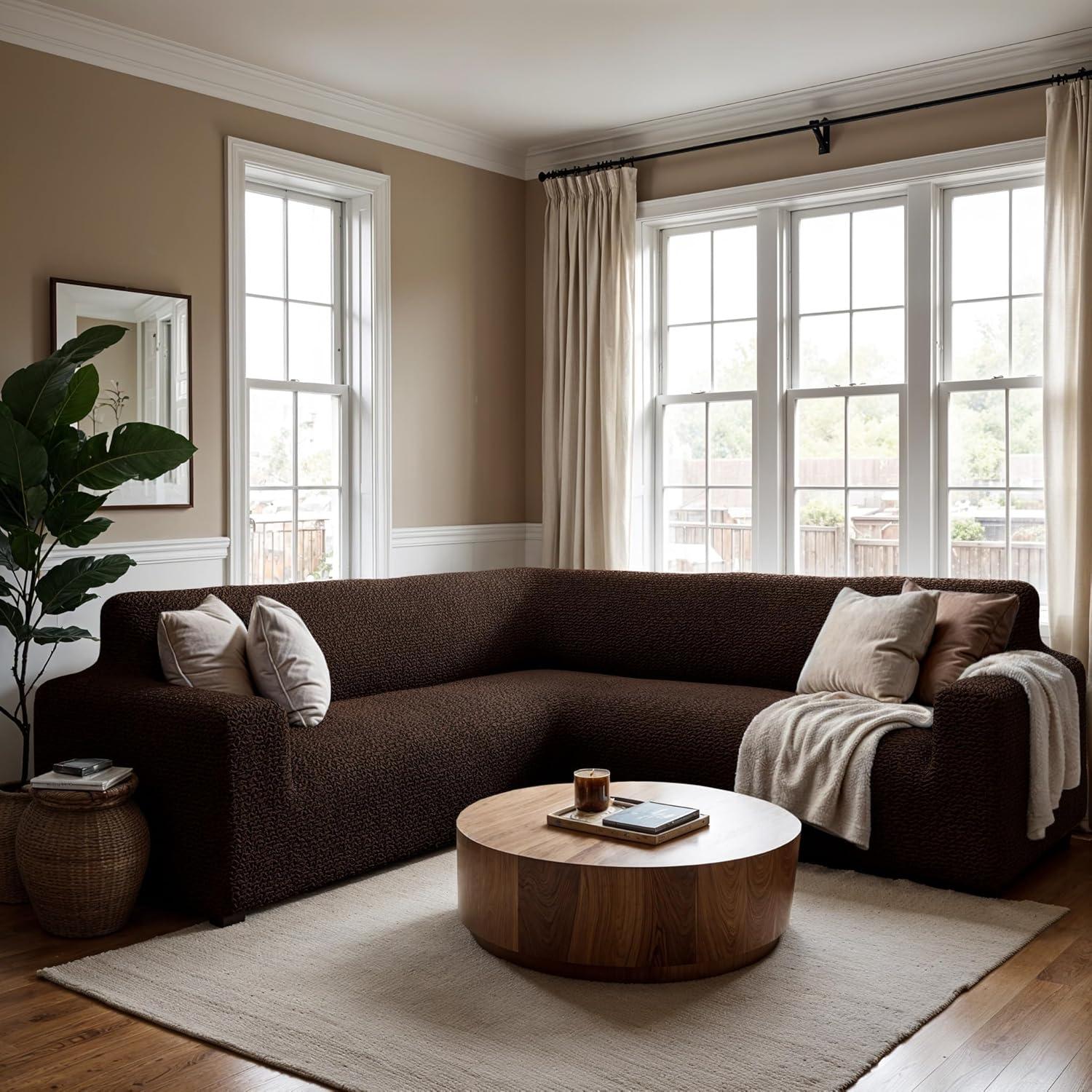 PAULATO by GA.I.CO. Stretchy Slipcover for Corner Sofa - Easy to Clean & Durable - Microfibra Collection