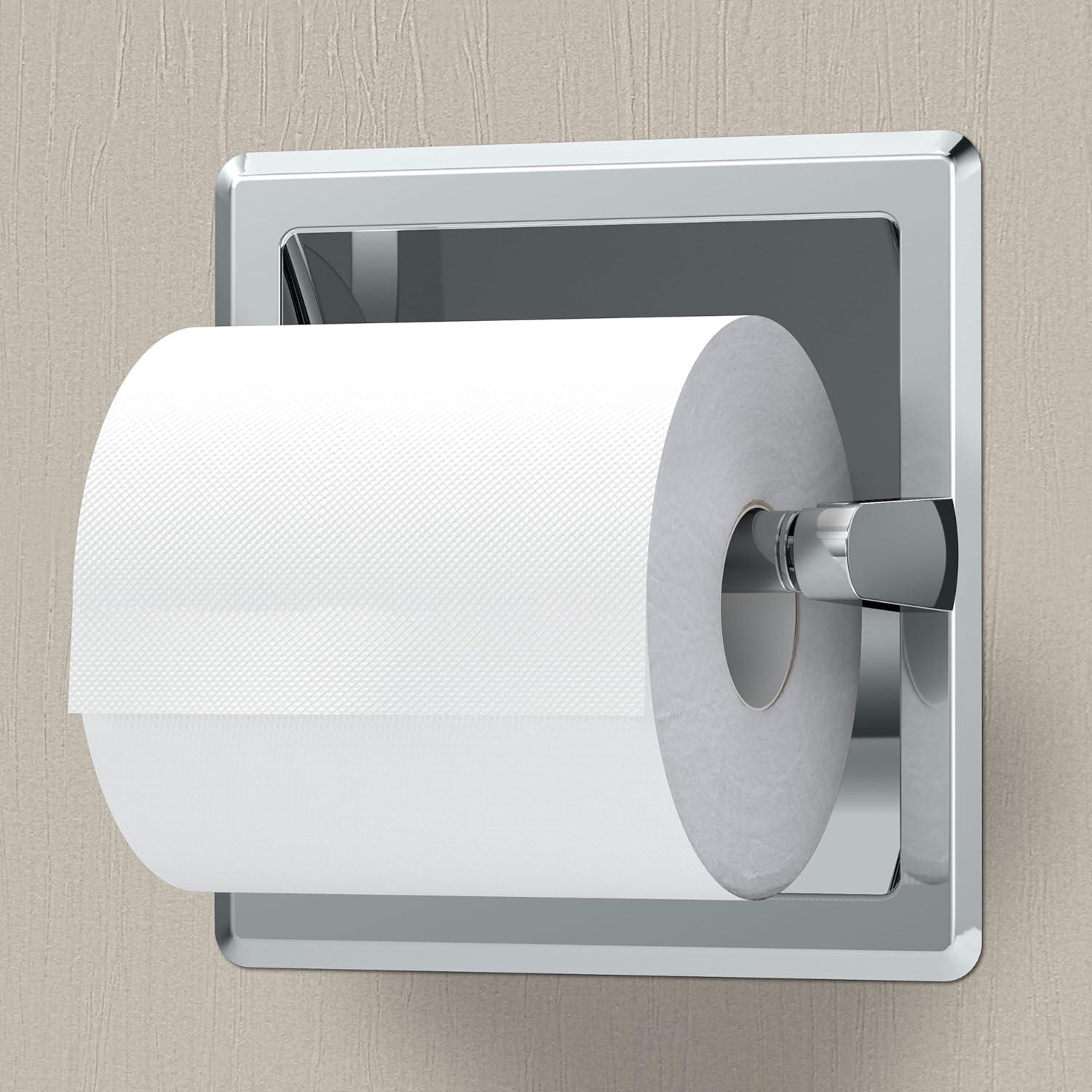 Recessed Toilet Paper Holder with Pivoting Arm