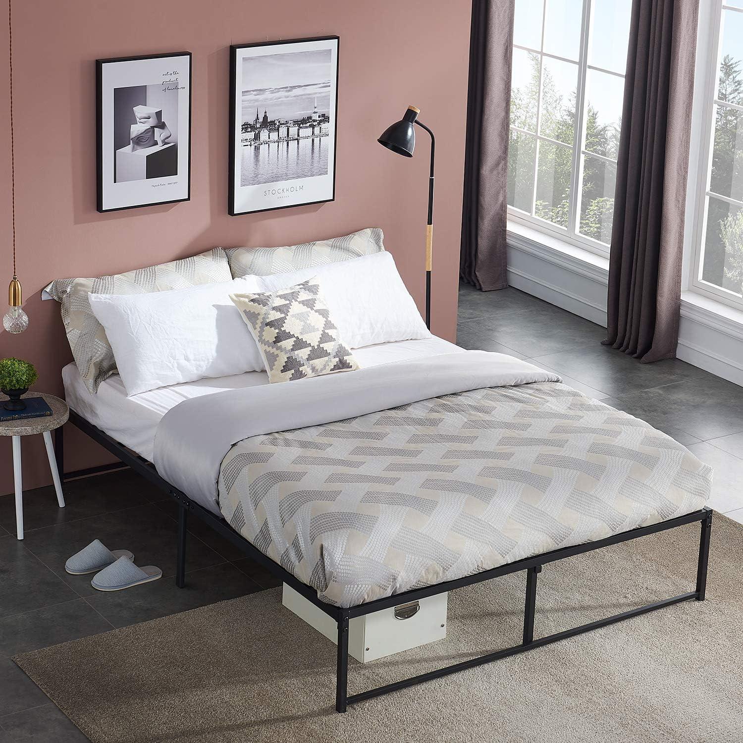 Kselythan Metal Bed Frame,Low Profile Platform Bed,Metal Slat Support,No Box Spring Needed,Easy Assembly