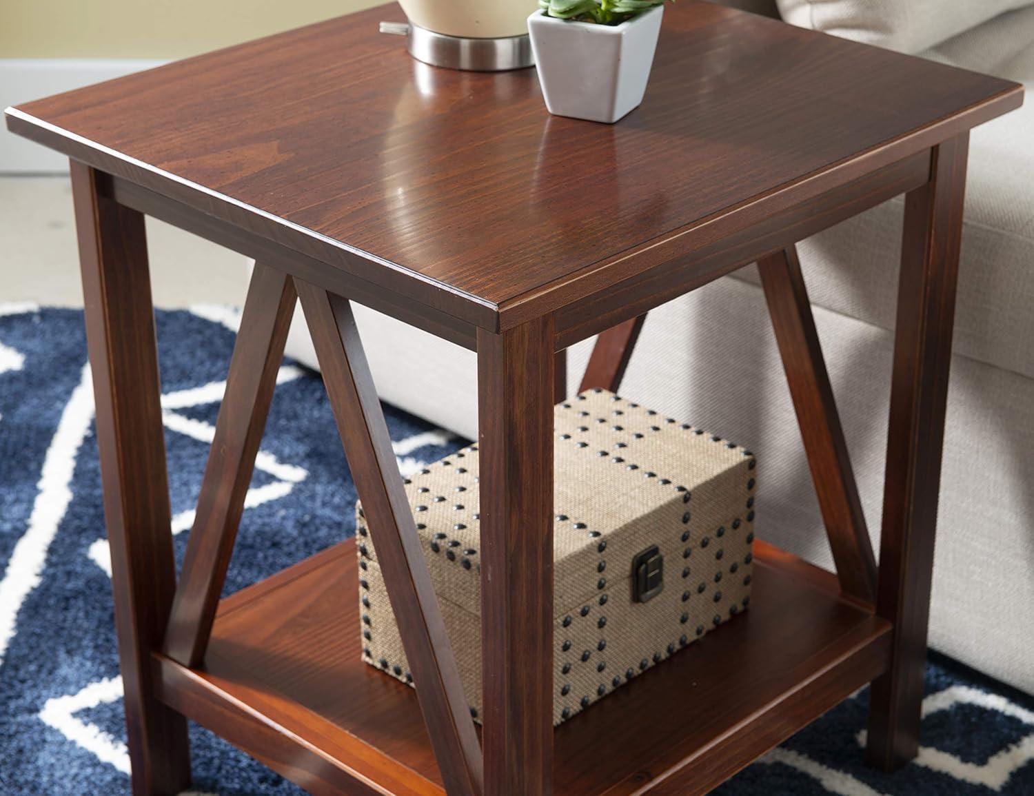20" Titian Transitional End Table Brown - Linon