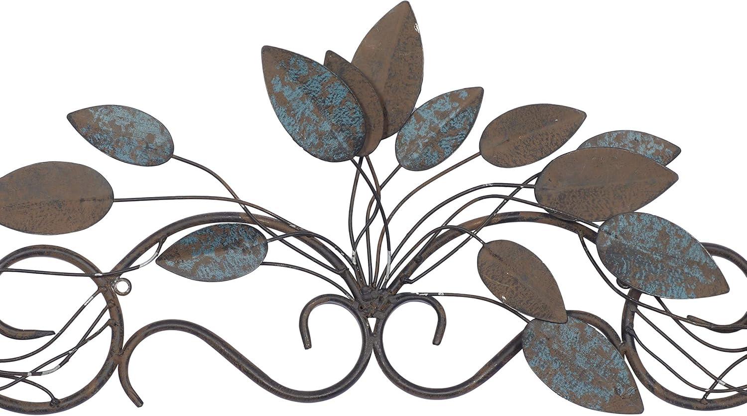 DecMode Multi Colored Metal Leaf Wall Decor