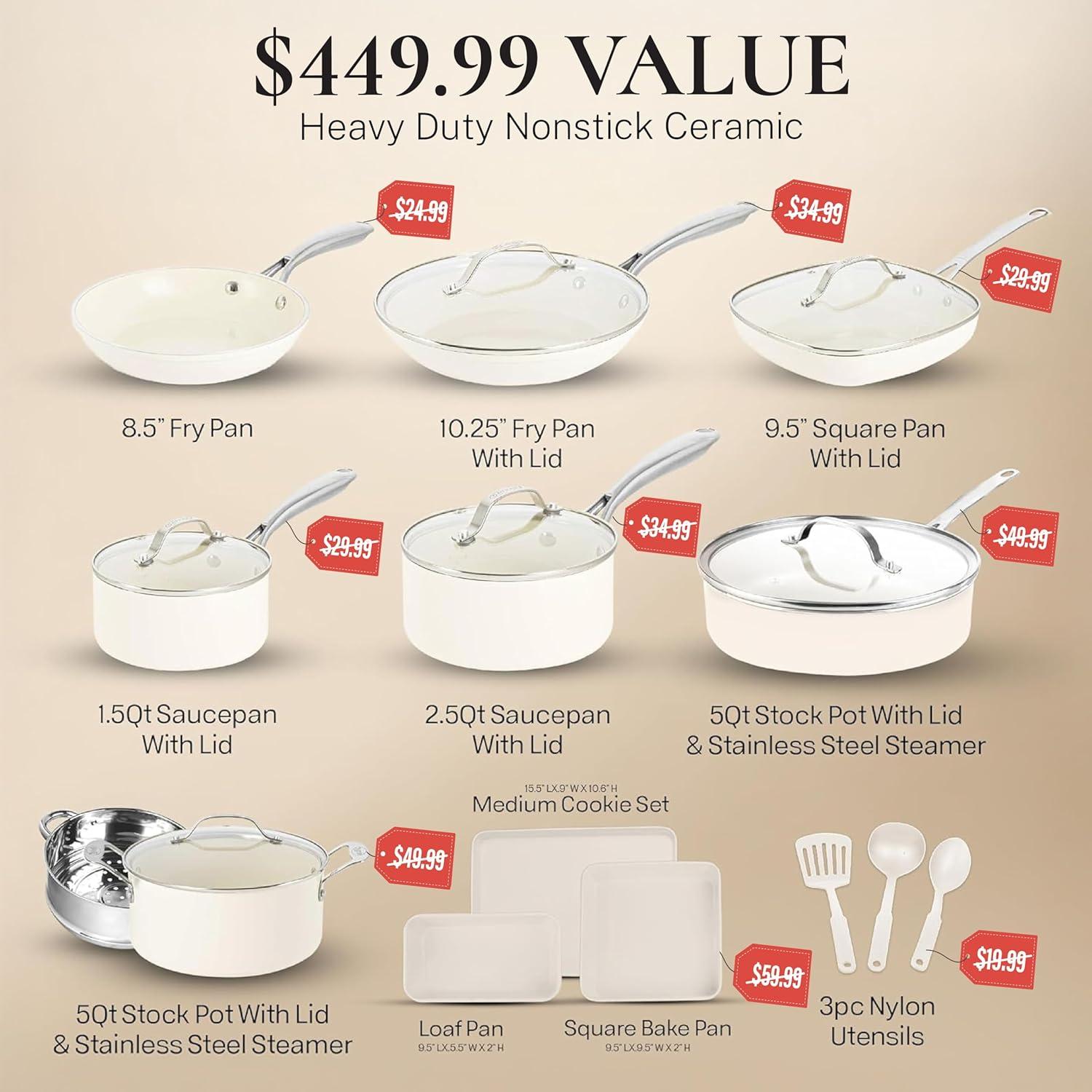 Gotham Steel Naturals 20 Pc Express Cookware and Bakeware Set with Utensils & Reviews | Wayfair