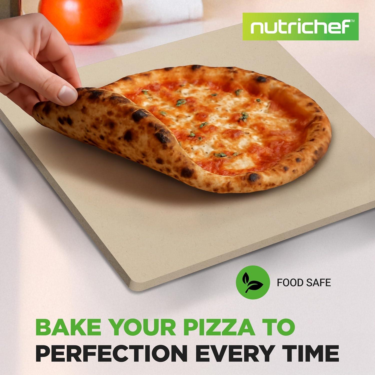 NutriChef Non-Stick Aluminum 12.8'' Pizza Stone