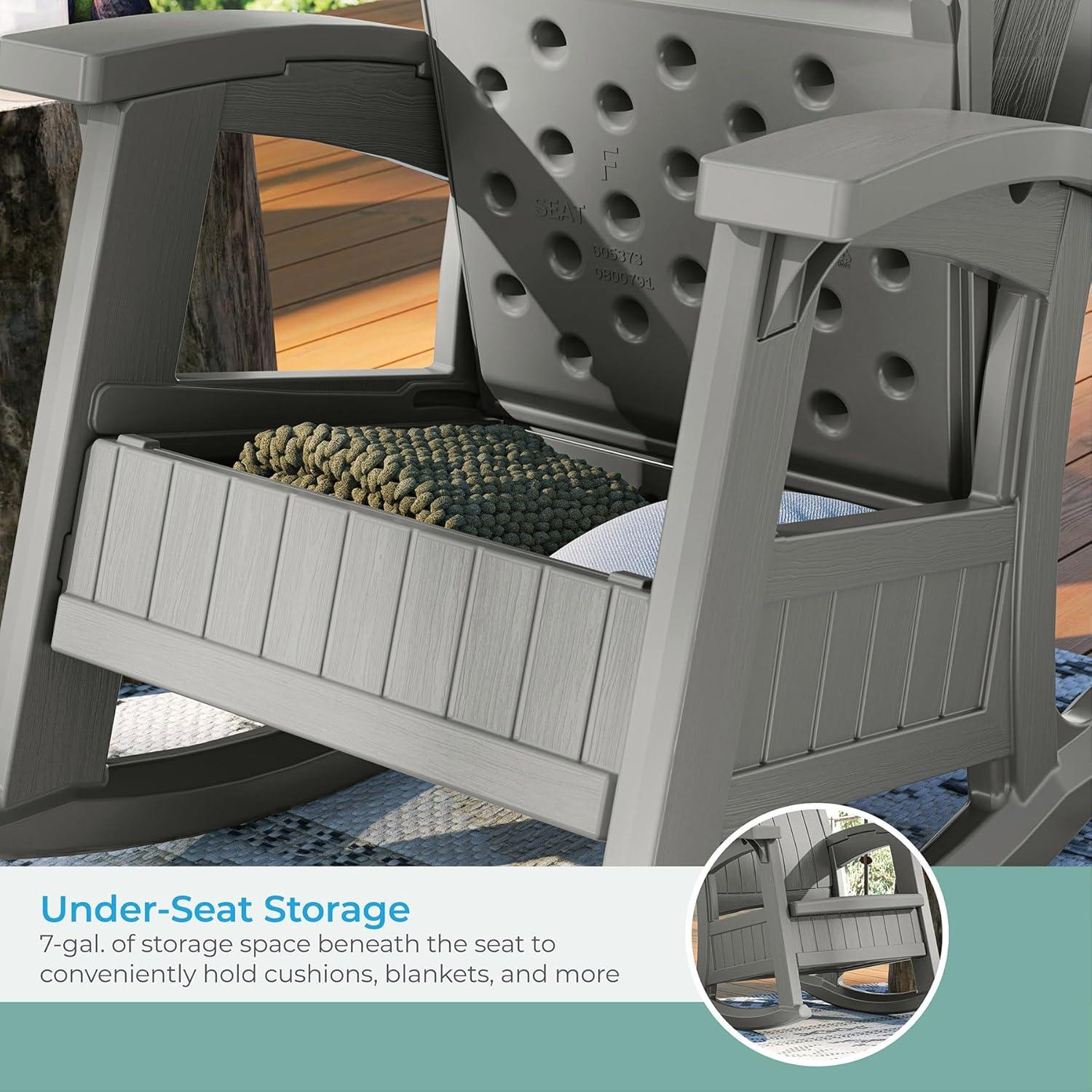Suncast Suncast Outdoor Rocking Chair with Storage