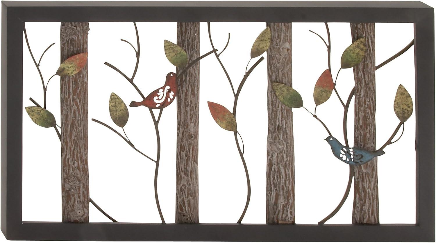 DecMode Black Metal Bird Wall Decor