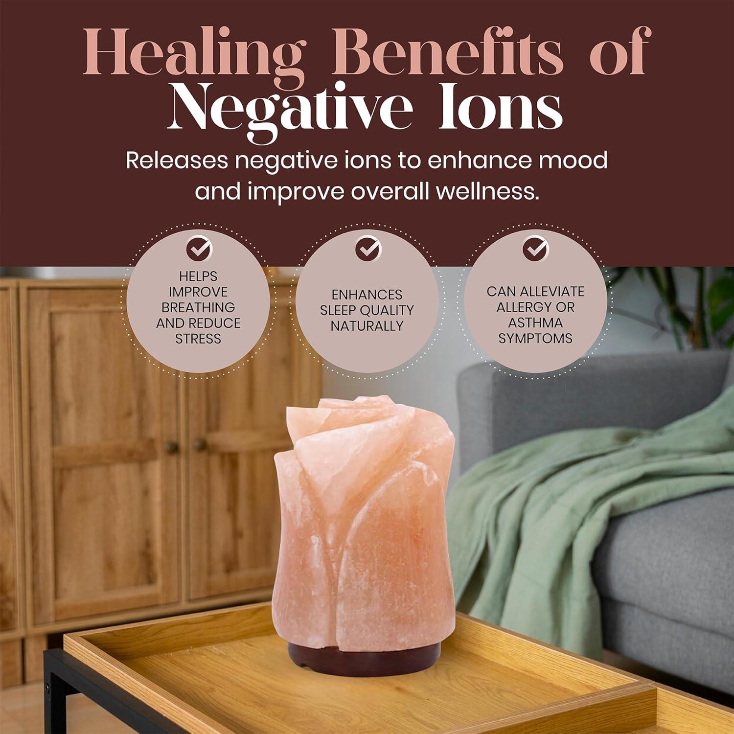 Spantik Natural Himalayan Salt Lamp Electric | Hand Carved Flower Pink Crystal Rock Salt from Himalayan Mountains | Sourced from Pakistan