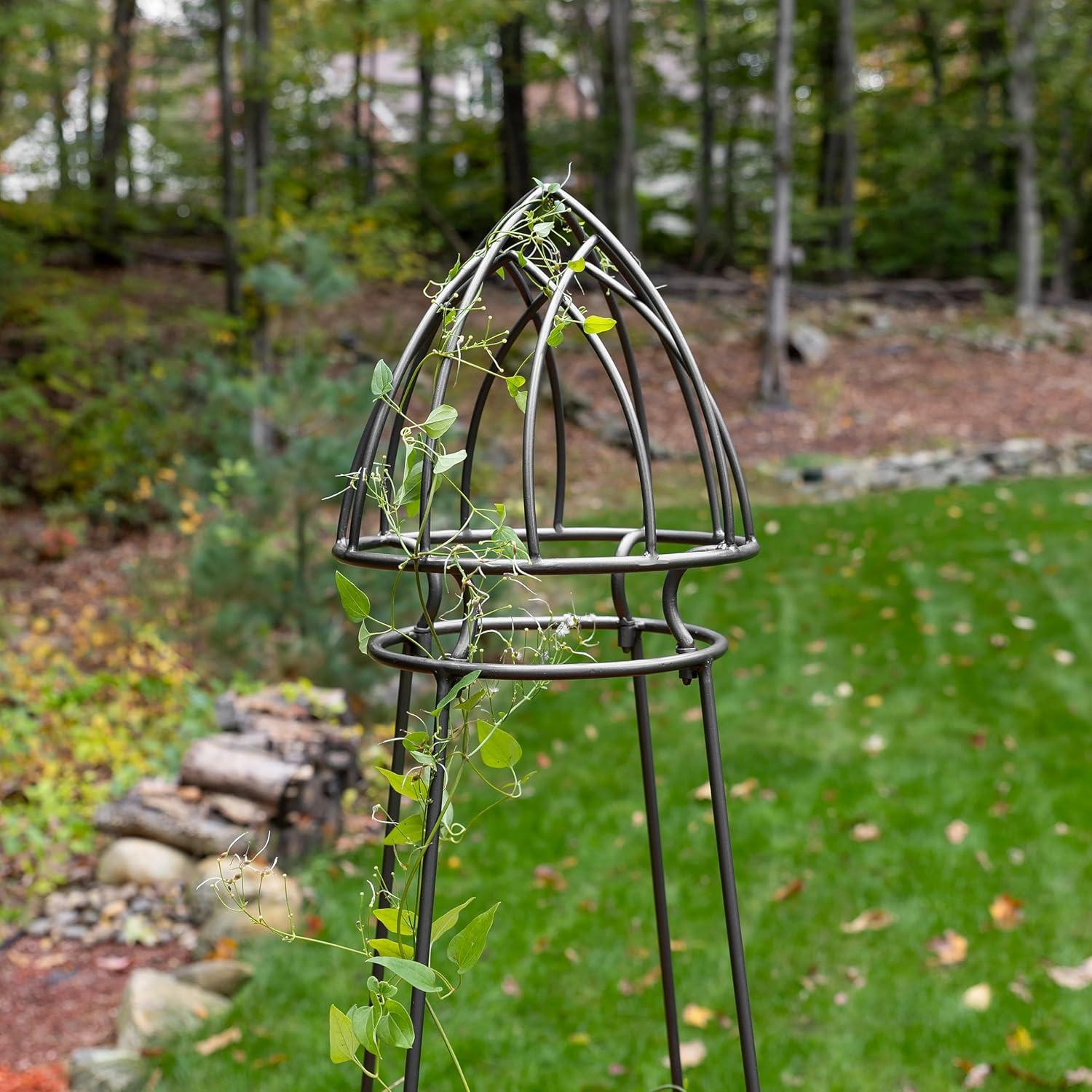 Graphite Wrought Iron Weather Resistant Outdoor Garden Trellis