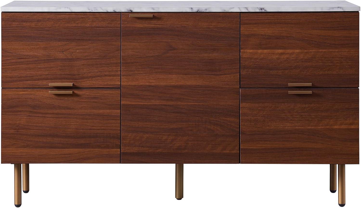 Wrought Studio™ Pinecone 48" Storage Cabinet Sideboard with Marble Effect