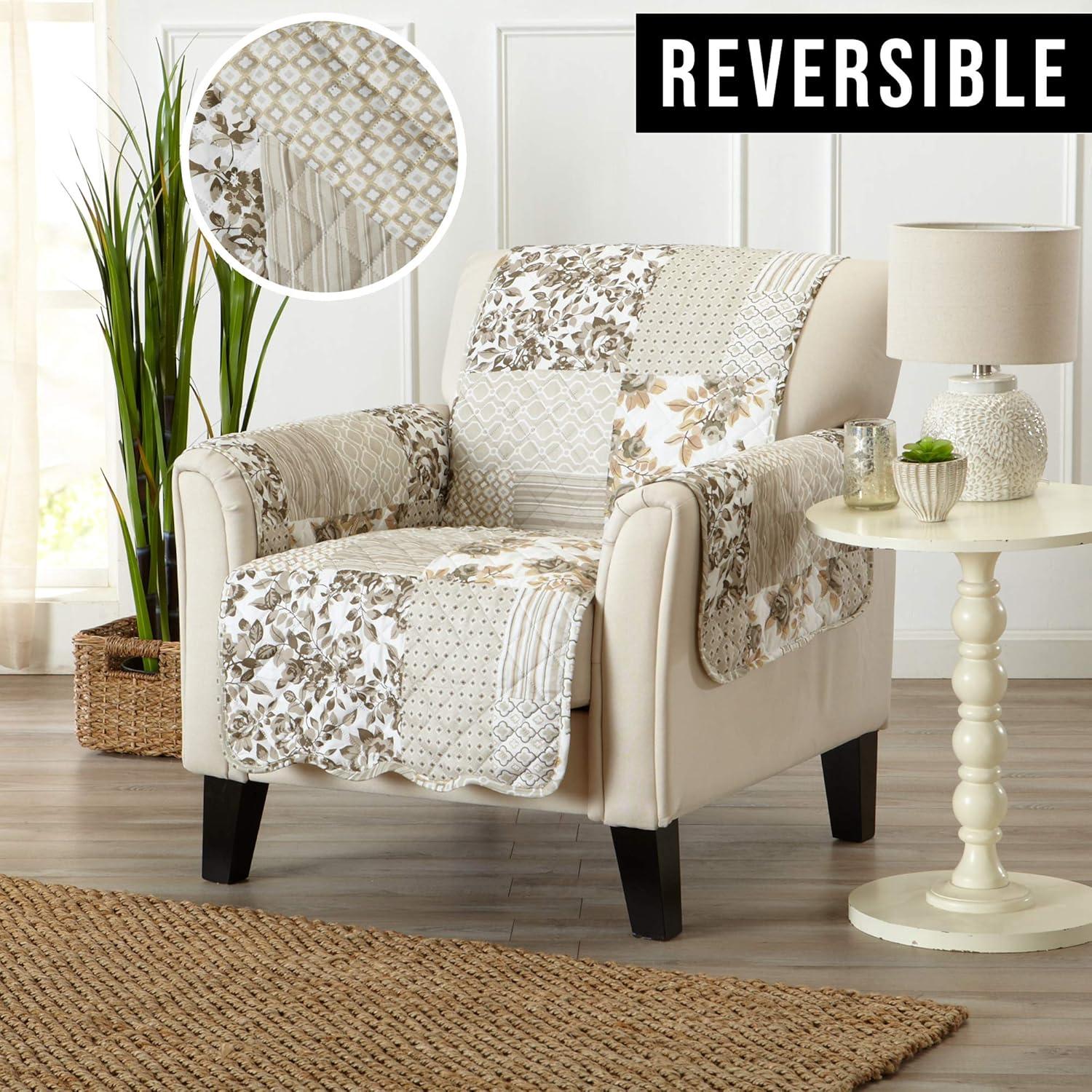 Patchwork Reversible Chair Pet Furniture Protector Slipcover