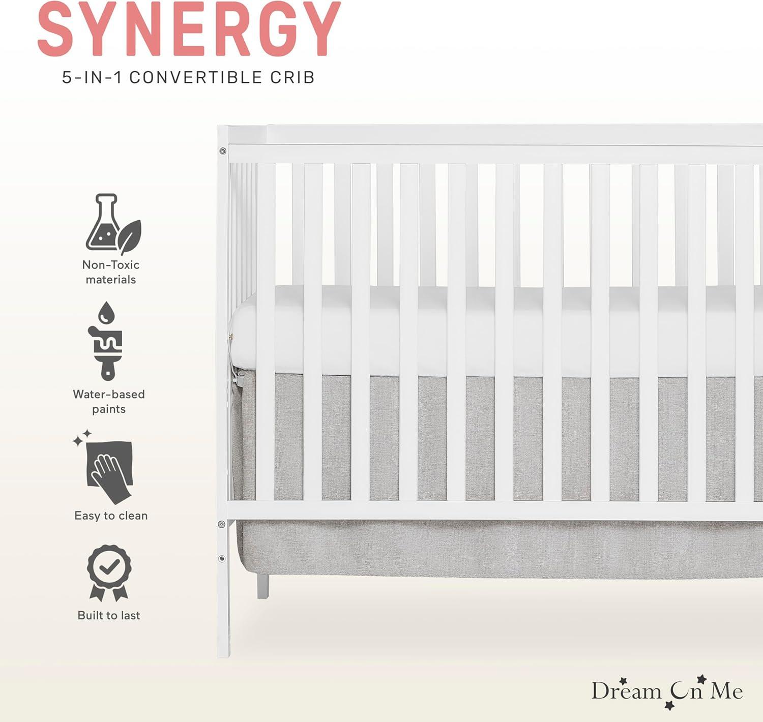 Dream On Me Synergy MOD Convertible Crib in White, Greenguard Gold Certified