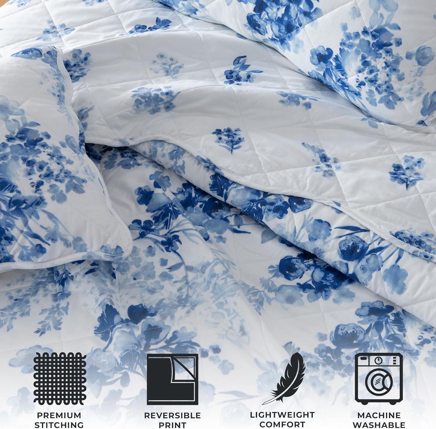FreshFolds Bright & Colorful Tiny Floral Quilt Set with Shams