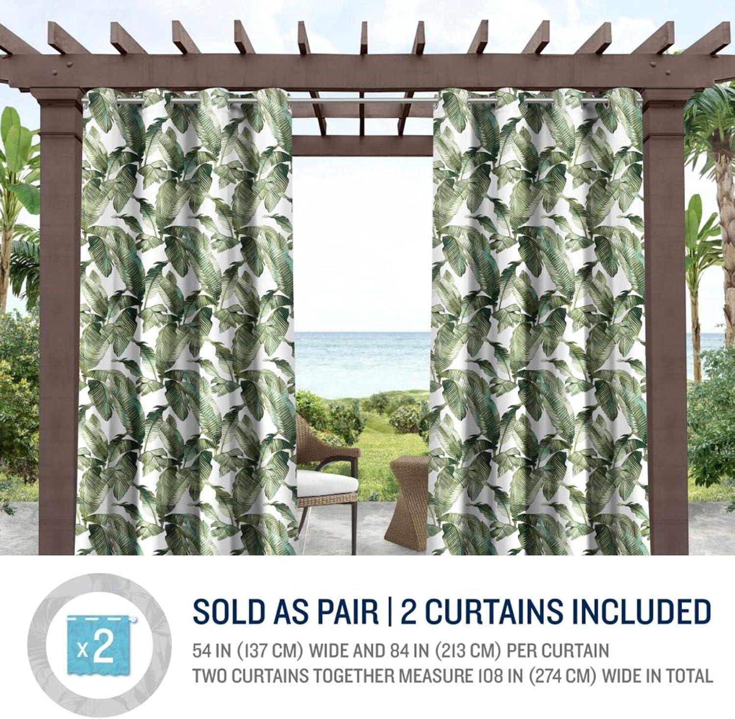 Tommy Bahama Tommy Bahama Indoor/Outdoor Island Palm Light Filtering Grommet Top Curtain Panel Pair