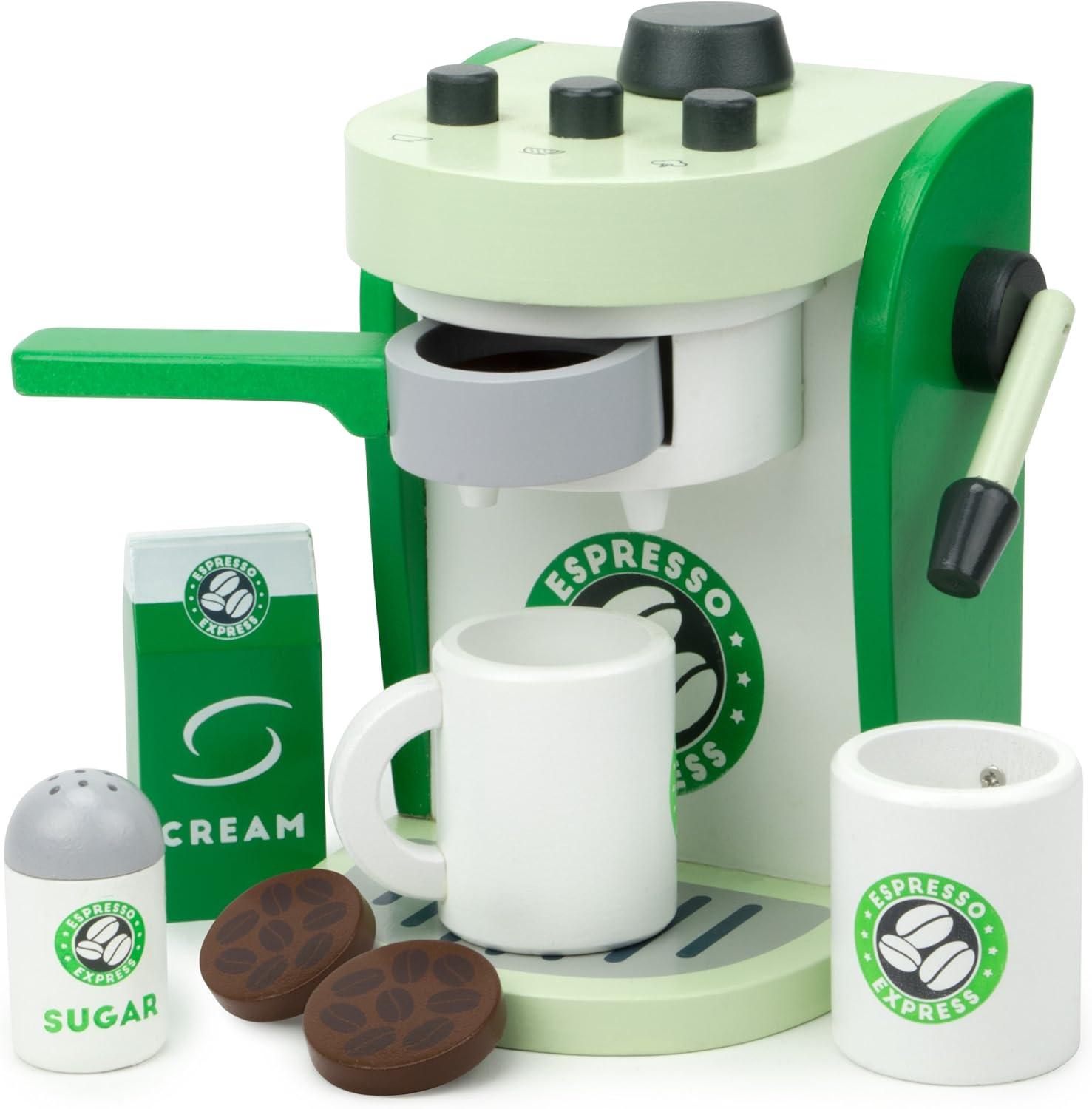 Natural Wood Espresso Maker Playset with Accessories