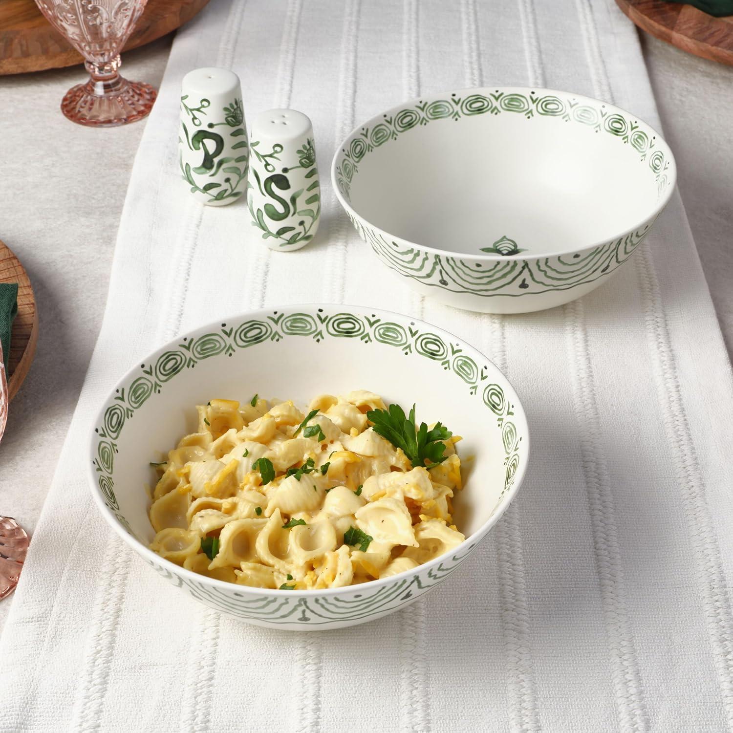 Fitz and Floyd Fitz And Floyd Green Sicily Serve Bowl/Salt & Pepper Set