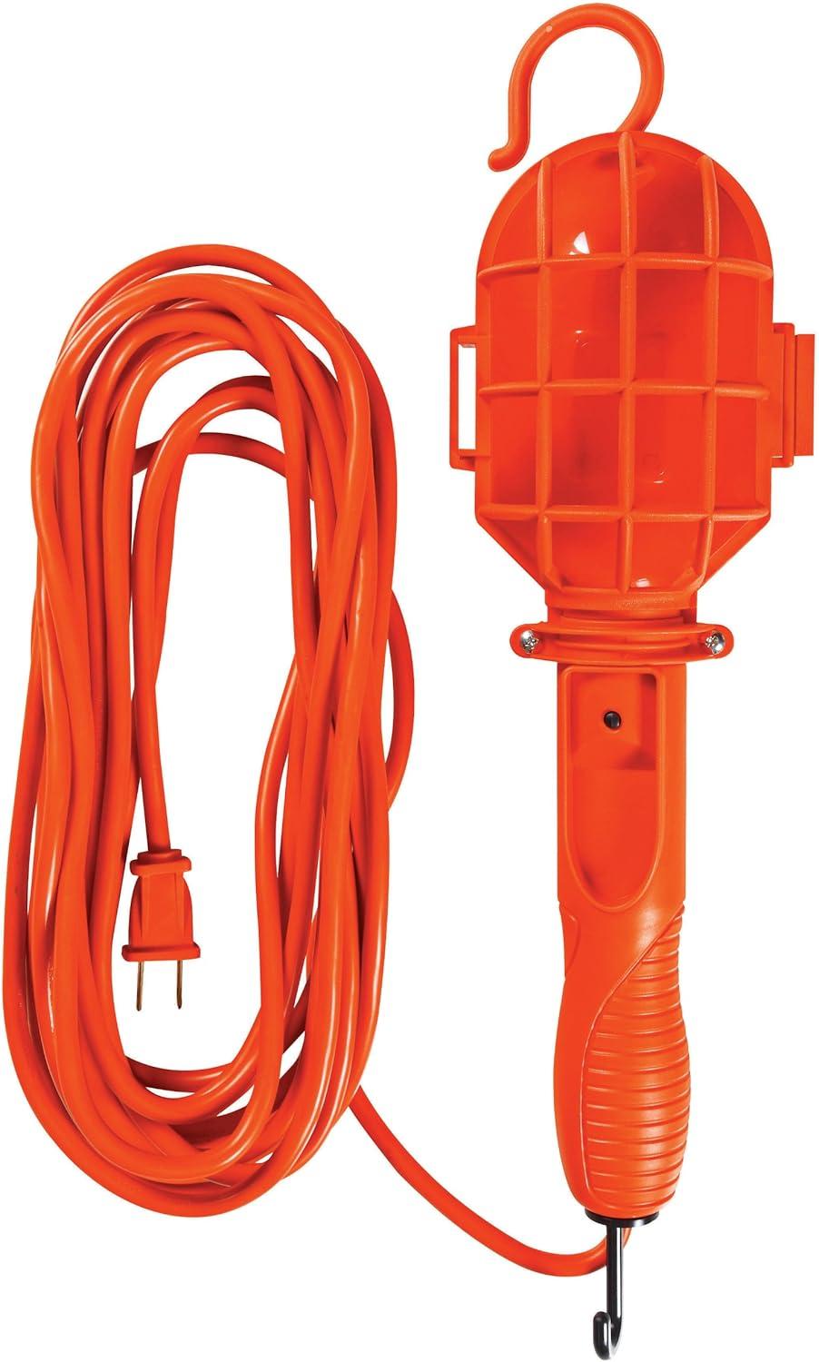 Orange 25-Foot Incandescent Trouble Light with Plastic Guard