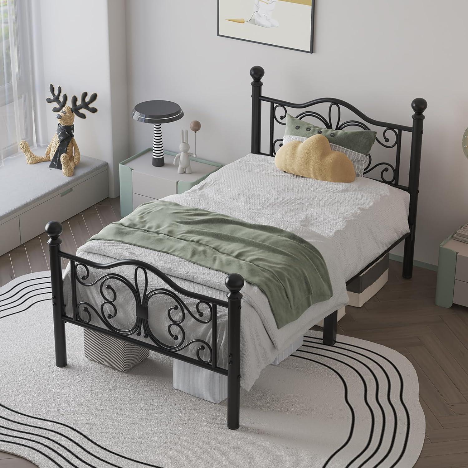 Lark Manor™ Eylin Metal Platform Bed with Butterfly Design Headboard and Footboard, Underbed Storage & Reviews | Wayfair