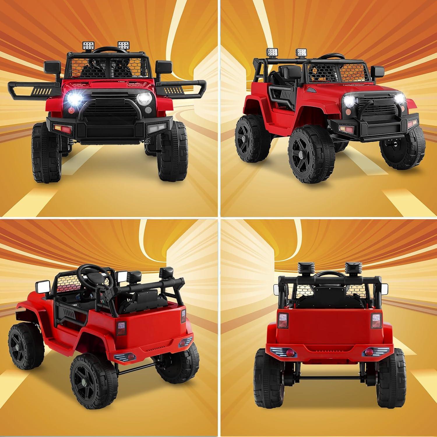 Red 12V Battery Powered Kids Truck with Remote Control