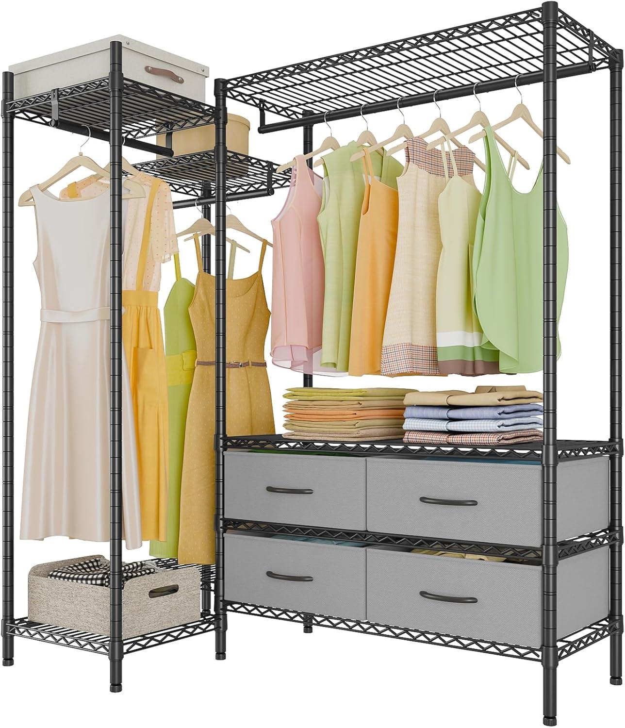 VIPEK L20 L Shaped Garment Rack Corner Adjustable Clothing Rack Heavy Duty Metal Wardrobe Closet