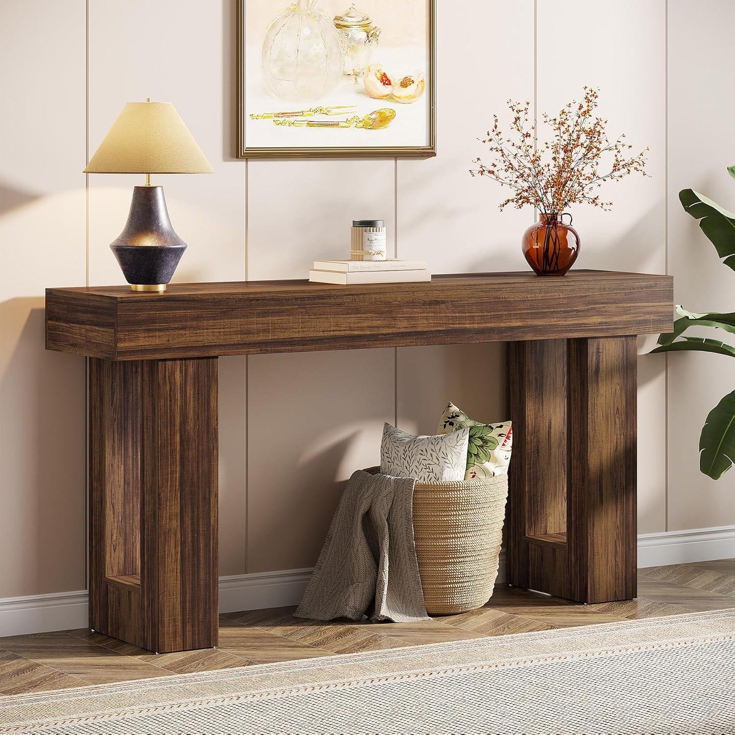 63 Inch Long Console Table Farmhouse Sofa Table