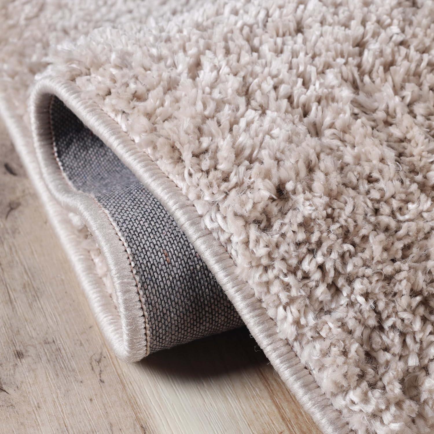 Superior Indoor Large Shag Area Rug with Cotton Backing, Ultra Plush and Soft, Fuzzy Rugs for Living Room, Bedroom, Office, Playroom, Kids, Home Floor Decor, Berlin Collection, 4' X 6', Beige