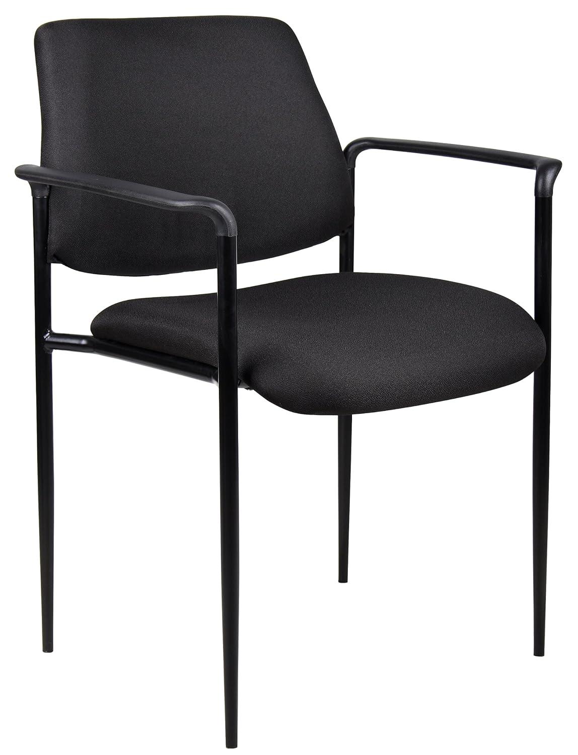 Boss Office Products Stackable Vinyl Seat Reception Chair with Metal Frame