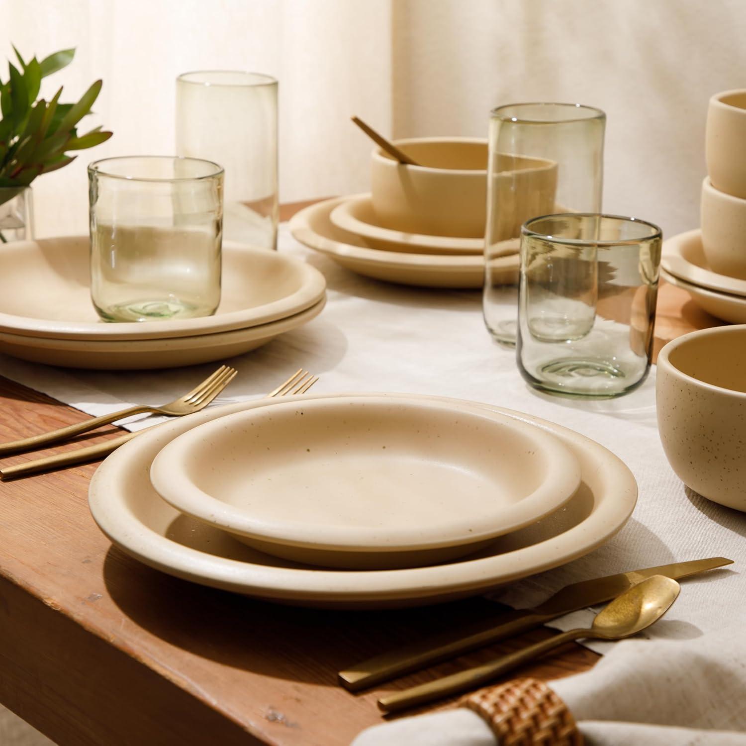 bloomhouse Bloomhouse Corsica Clay 12 Piece Stoneware Reactive Glaze Dinnerware Set