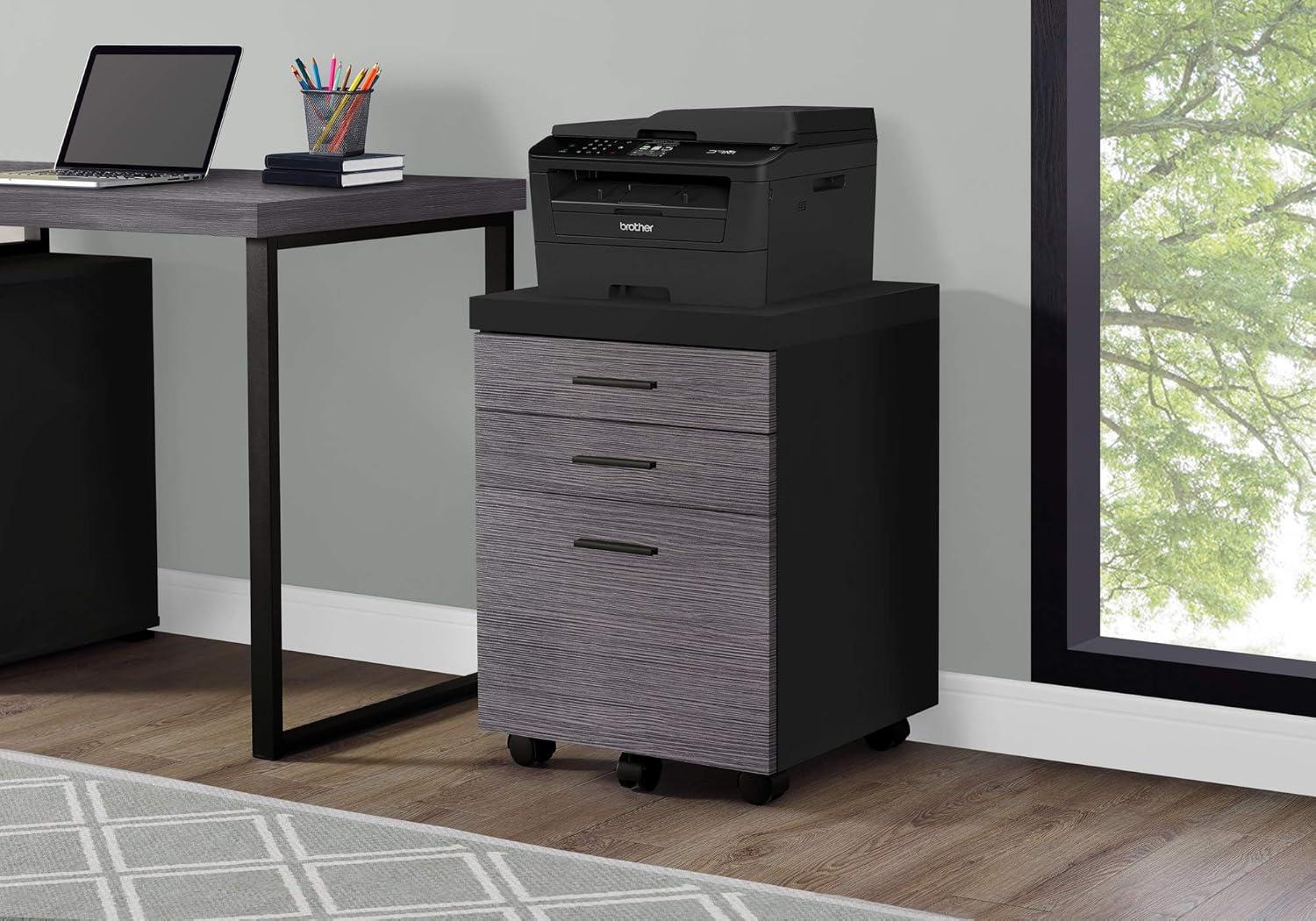 File Cabinet Rolling Mobile Printer Stand Office Work Laminate Black