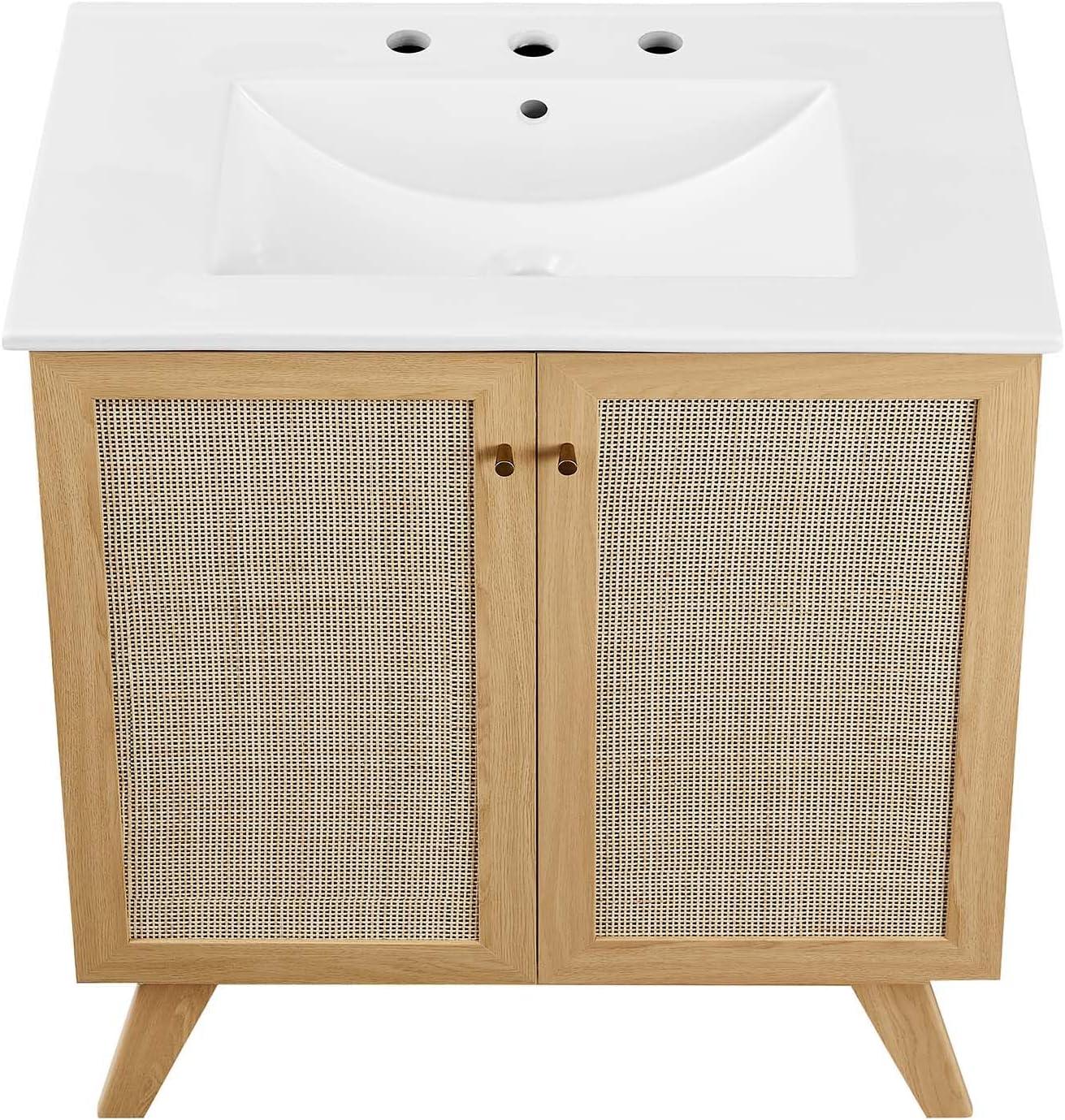 Modway Soma 30” Bathroom Vanity in Oak White