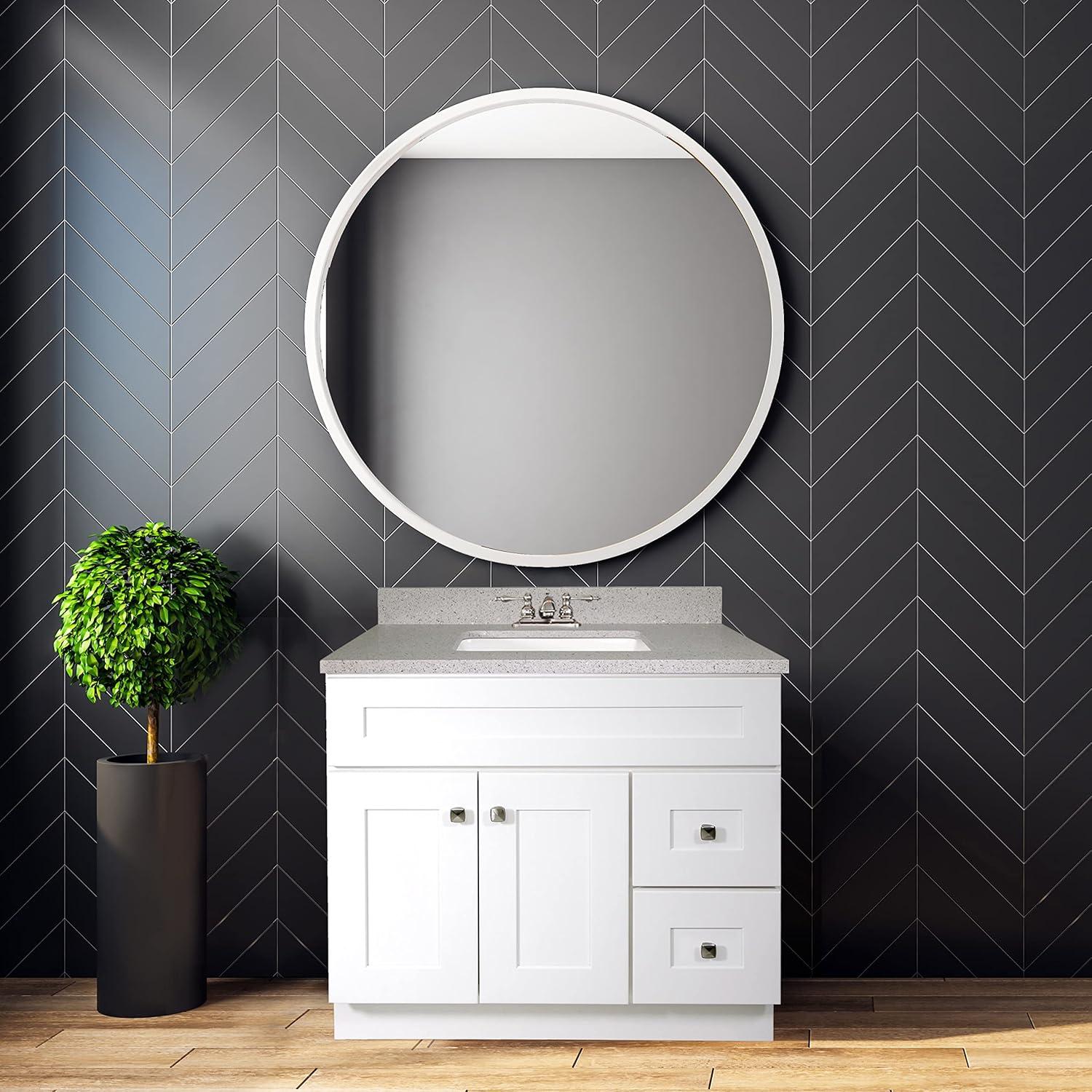 Design House Brookings 36 Inch Bathroom Vanity, Ready to Assemble, Solid Wood, Sherwin Williams – Design House, 587097
