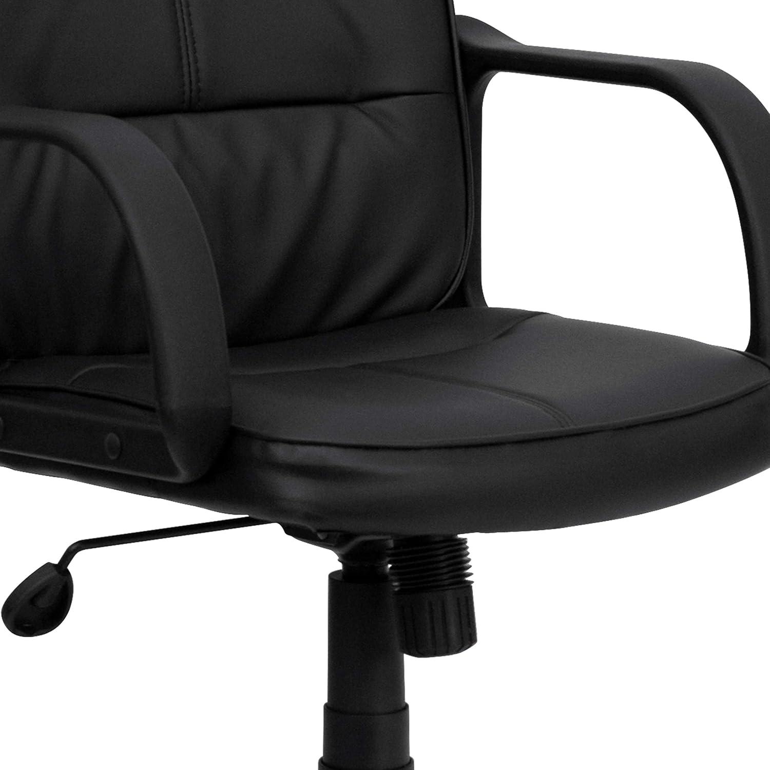 CintBllTer -Back Black LeatherSoft Swivel Task Office Chair with Arms