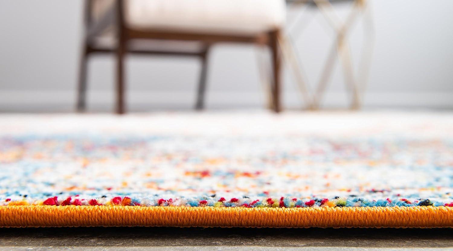Unique Loom Rosso Collection Area Rug - Bellini (2' 7" x 10' Runner Beige/Blue)
